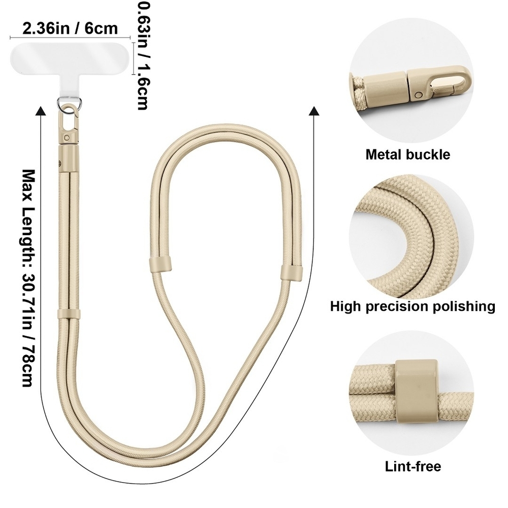 Adjustable Beige Phone Crossbody Strap